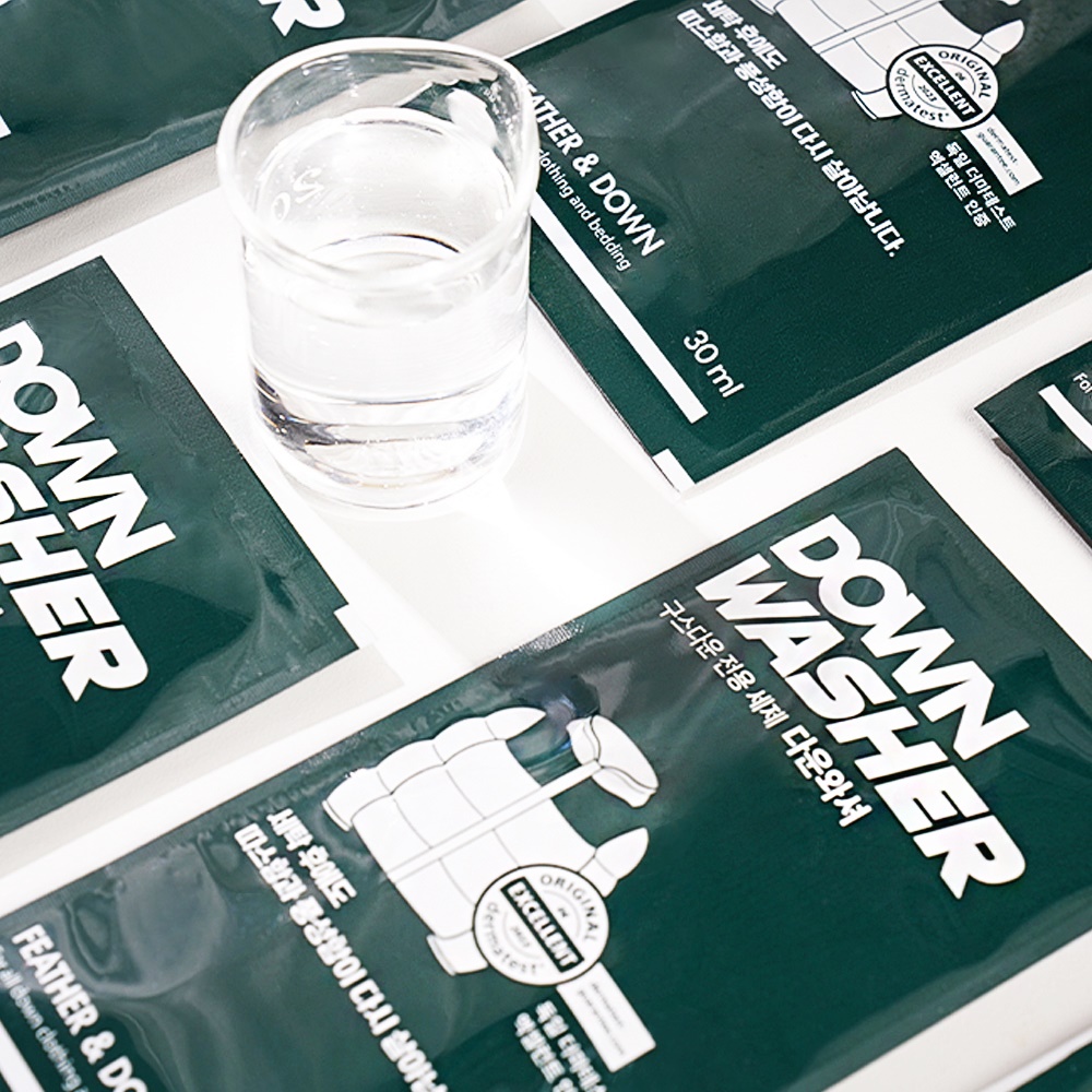 [클렌오] 다운와셔 오리털 구스다운 패딩/침낭/침구이불 전용 세탁 세제 15파우치X30ml