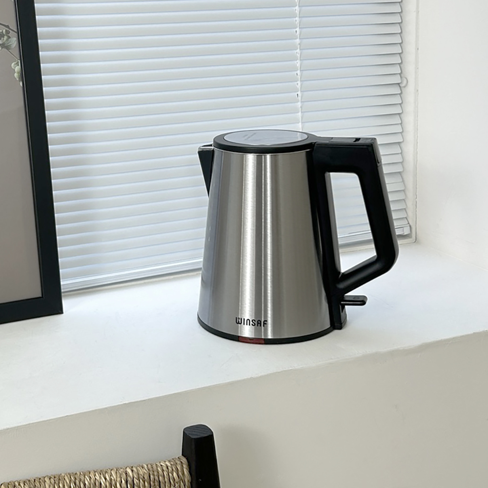윈세프 스텐 0.8L 전기포트 WTK-1008 3중단열 티 커피포트 무선 주전자 윈텍