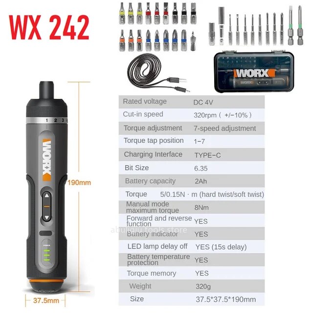웍스 전동 미니드라이버 세트 안경 정밀 전동드릴 WX240 WX242 이미지 7