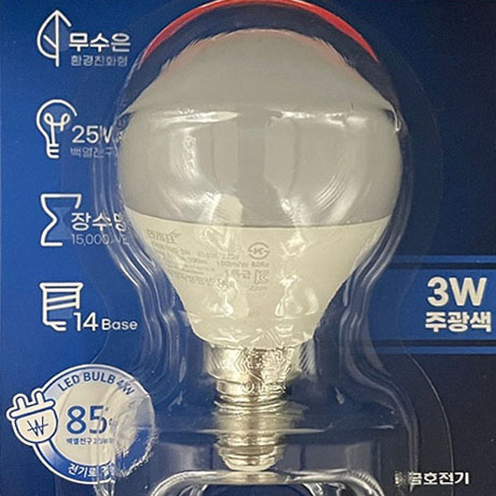 번개표 LED 전구 미니 크립톤 3W 주광색 E14 - 상세 이미지 4