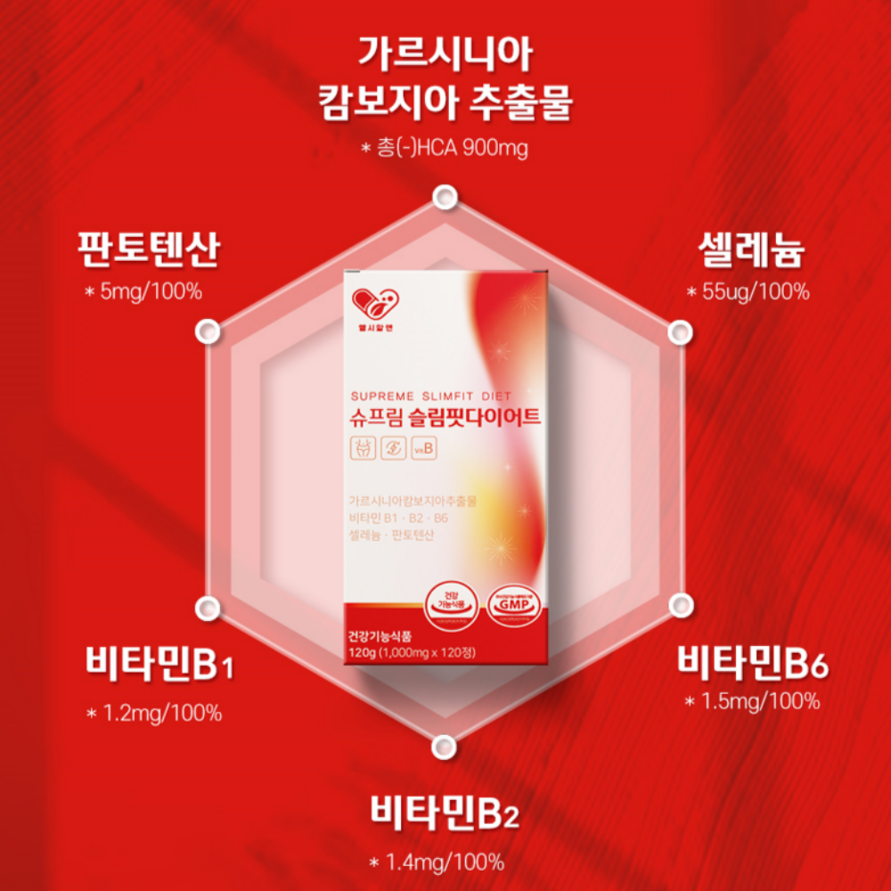 [2개월] 헬시알엔 슈프림 슬림핏 다이어트 보조제 가르시니아 캄보지아추출물 효능 효과 120정, 1개 - 상세 이미지 5