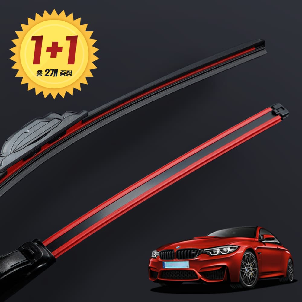 1+1 BMW M4 F82 F83 프리미엄 하이브리드 윈도우브러쉬 와이퍼 블레이드 PR - 메인 이미지