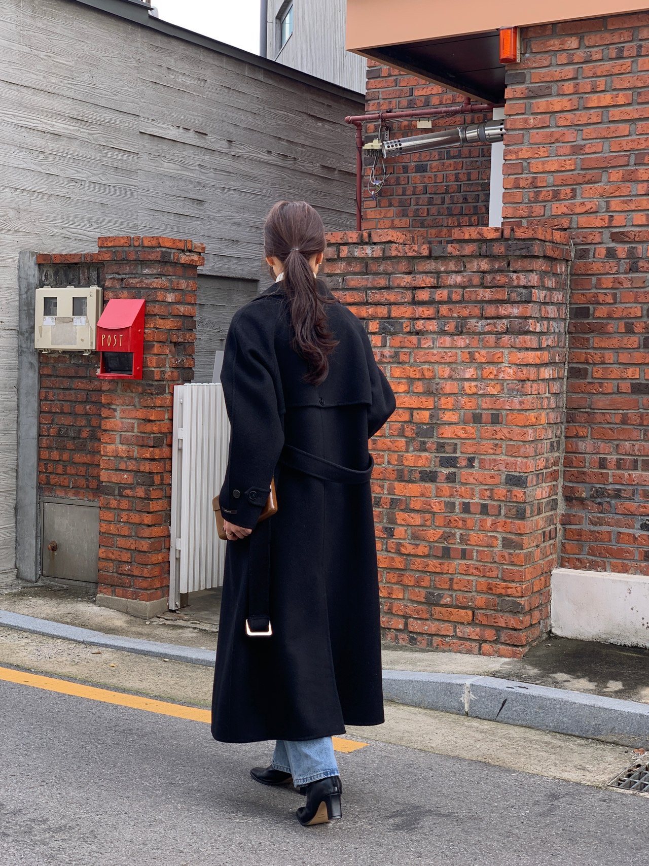 헤르몬 더블트렌치 롱 핸드메이드코트 울100 벨트 여성코트 직장인 오피스룩 연말룩 상세 이미지 38