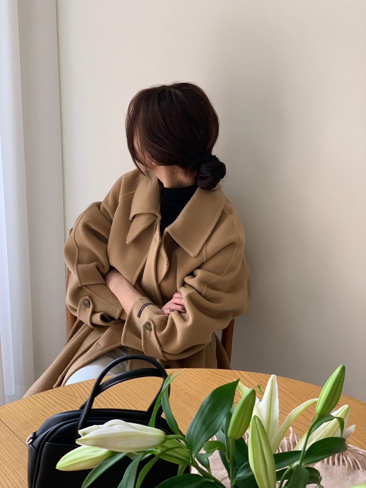 헤르몬 더블트렌치 롱 핸드메이드코트 울100 벨트 여성코트 직장인 오피스룩 연말룩 상세 이미지 53