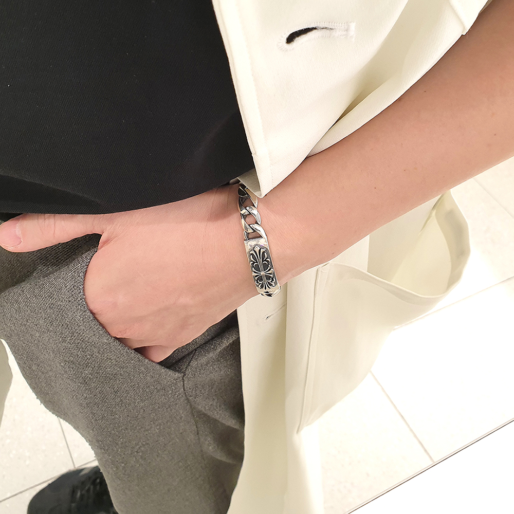 925 실버 남자 남성 은 체인 명품 팔찌 이미지 7