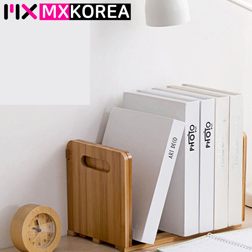 대나무 원목 책꽂이 책상 미니 정리함 북엔드