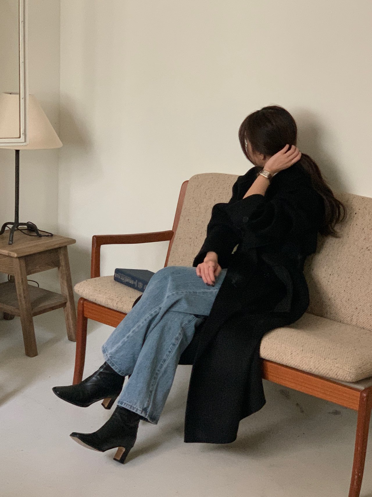 헤르몬 더블트렌치 롱 핸드메이드코트 울100 벨트 여성코트 직장인 오피스룩 연말룩 상세 이미지 22