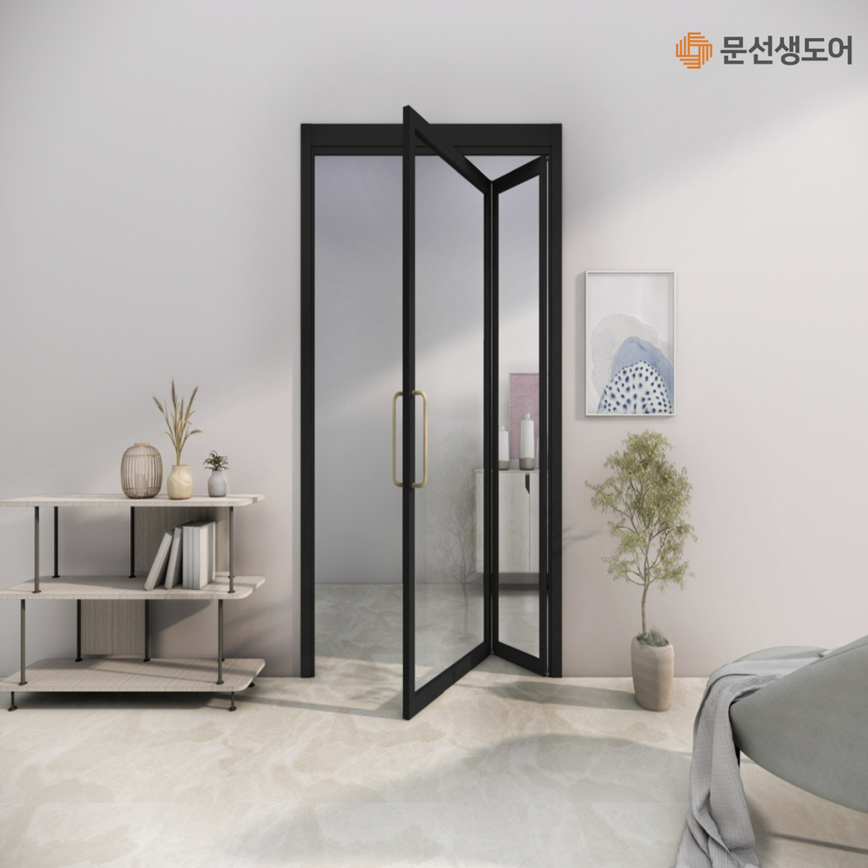 중문스윙도어 아파트 빌라 현관중문 초슬림 양방향 여닫이 화이트 : 문선생도어