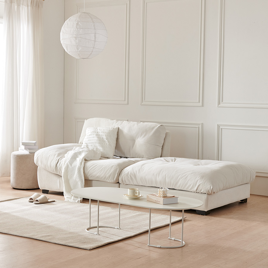 리퍼브 30%추가할인 - 이노센트 하늘 N1 구스 패브릭 모듈 2.5인 카우치소파