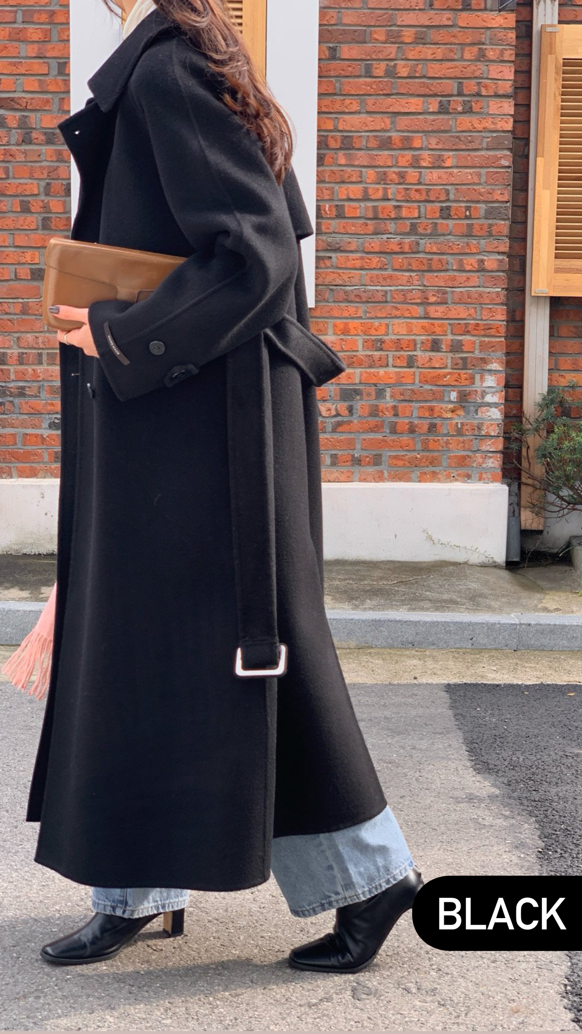 헤르몬 더블트렌치 롱 핸드메이드코트 울100 벨트 여성코트 직장인 오피스룩 연말룩 상세 이미지 8