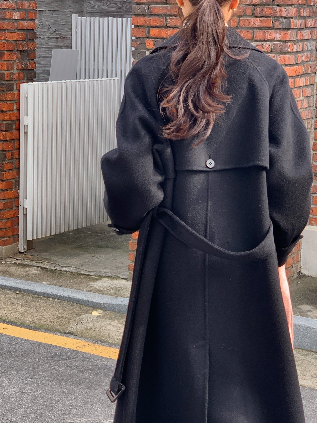 헤르몬 더블트렌치 롱 핸드메이드코트 울100 벨트 여성코트 직장인 오피스룩 연말룩 상세 이미지 37