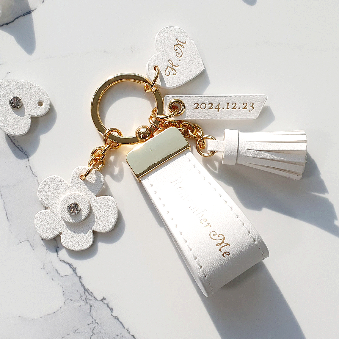 자동차 키링 이니셜각인 커스텀 명품가죽 리본 태슬 포포베 선물용