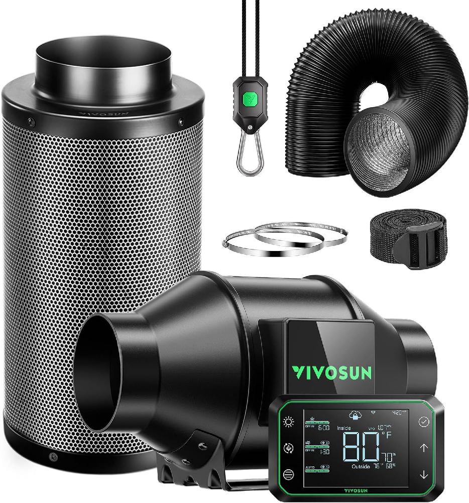 VIVOSUN AeroZesh WiFi 온도 습도 컨트롤러 덕트팬 전체 구성