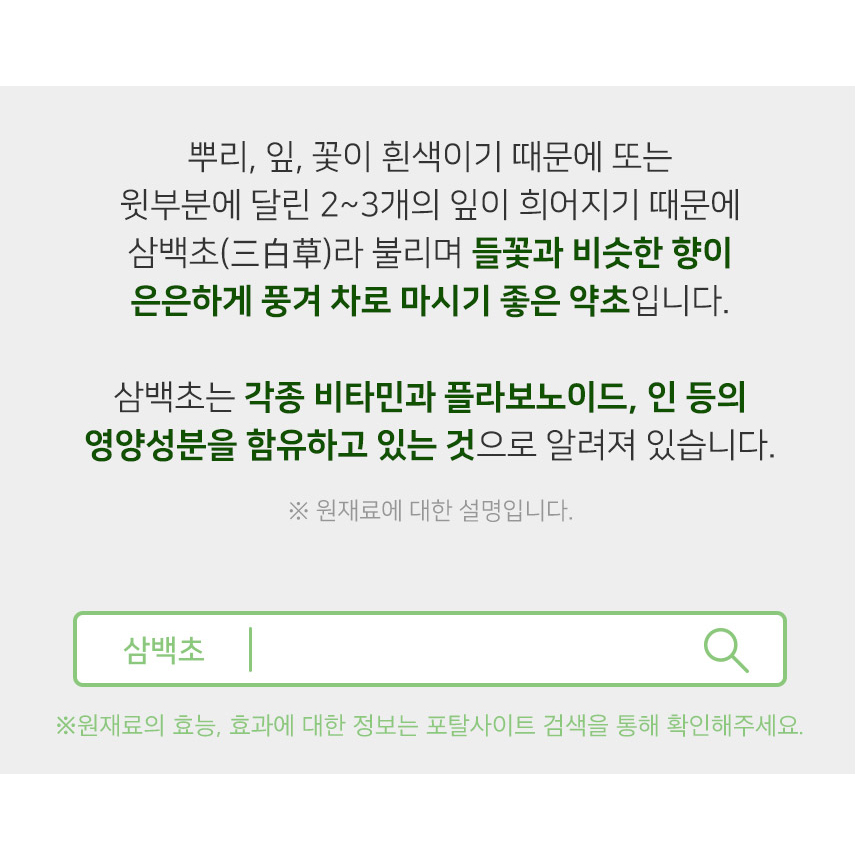 국산 삼백초차 100% 원물 그대로 삼백초잎차 삼각 티백 효능 100개입 대용량 - 상세 이미지 5