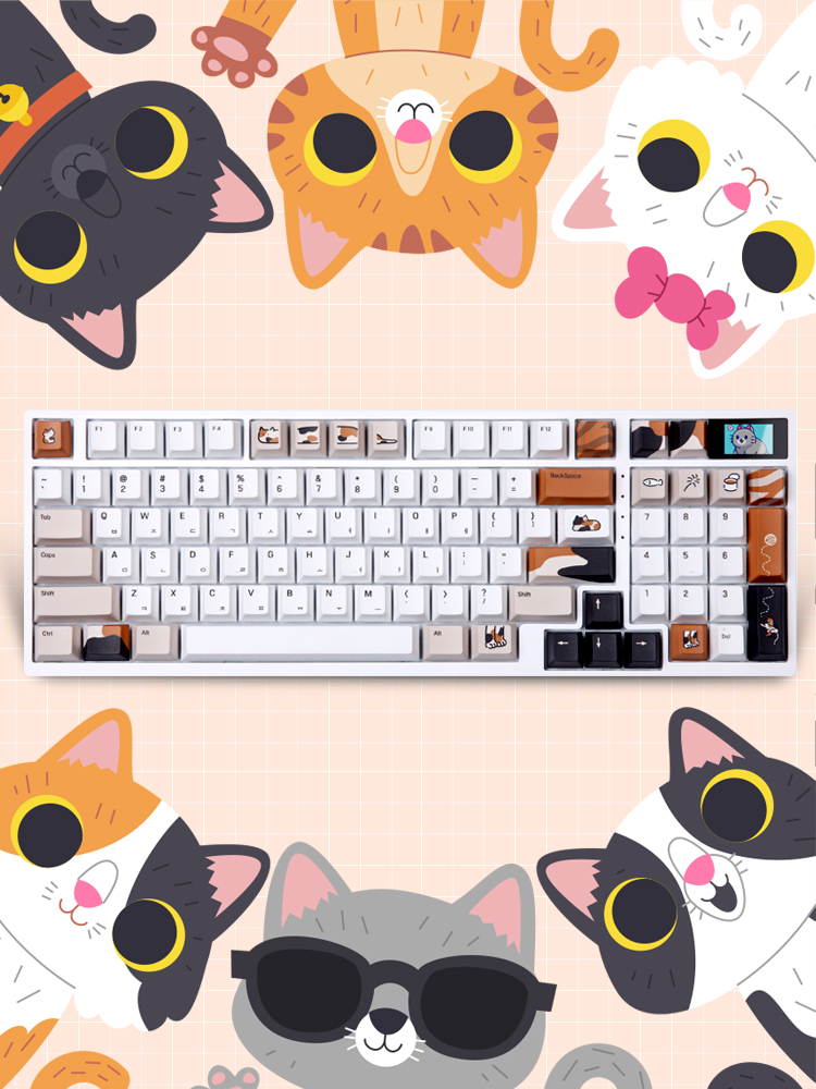 닌자96프로 화이트 수제 풀윤활 아이 패드 폰 유 무선 블루투스 폭스테일축 조약돌 키보드