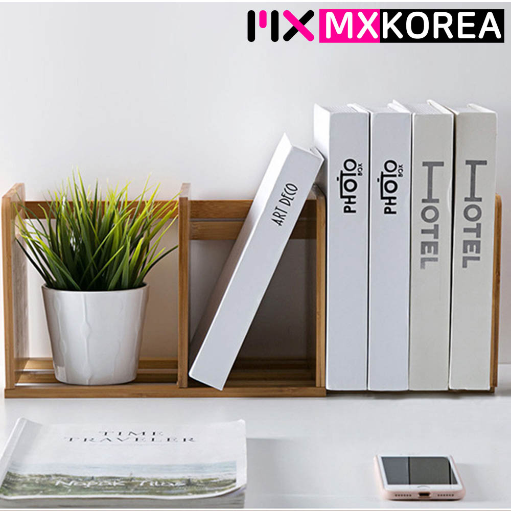 대나무 원목 책꽂이 책상 미니 정리함 북엔드