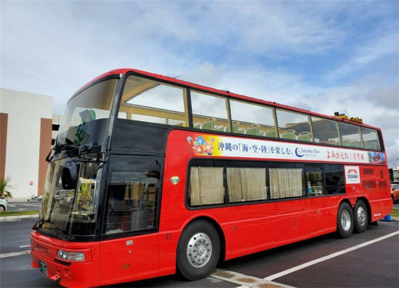 일본 오키나와 이층 오픈탑 관광 버스 투어  세나가 섬 슈리성 아메리칸 빌리지  나하 출발 - 상품 이미지