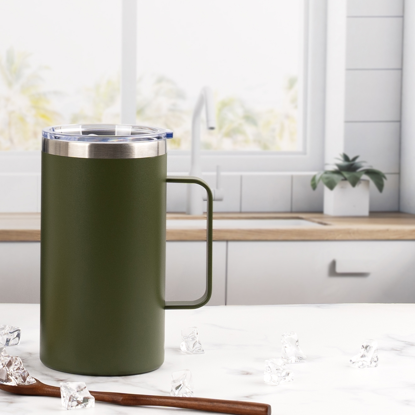 공감스토어 대용량 텀블러 700ml 스텐304 보온 보냉 사무실용 핸들텀블러 - 상세 이미지 4