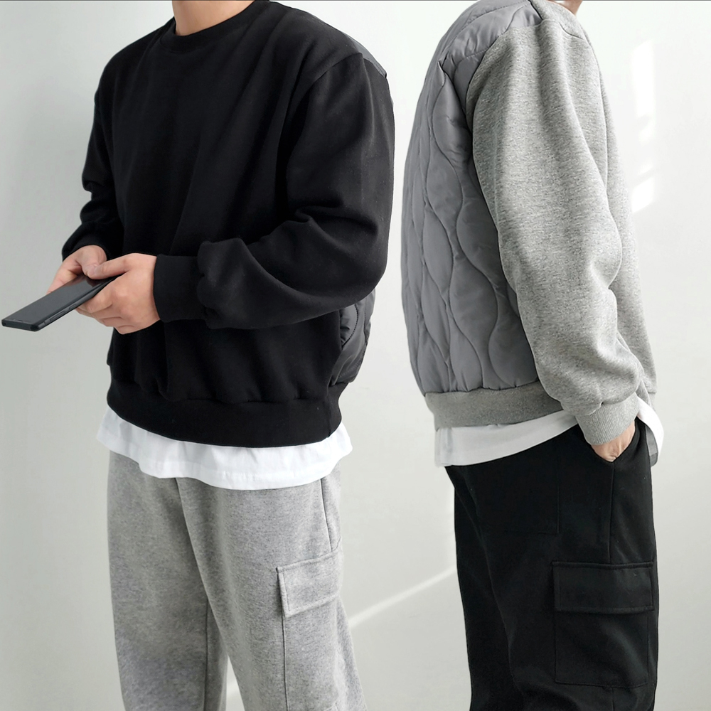 패딩맨투맨 남자기모맨투맨 패딩티셔츠 이미지 4