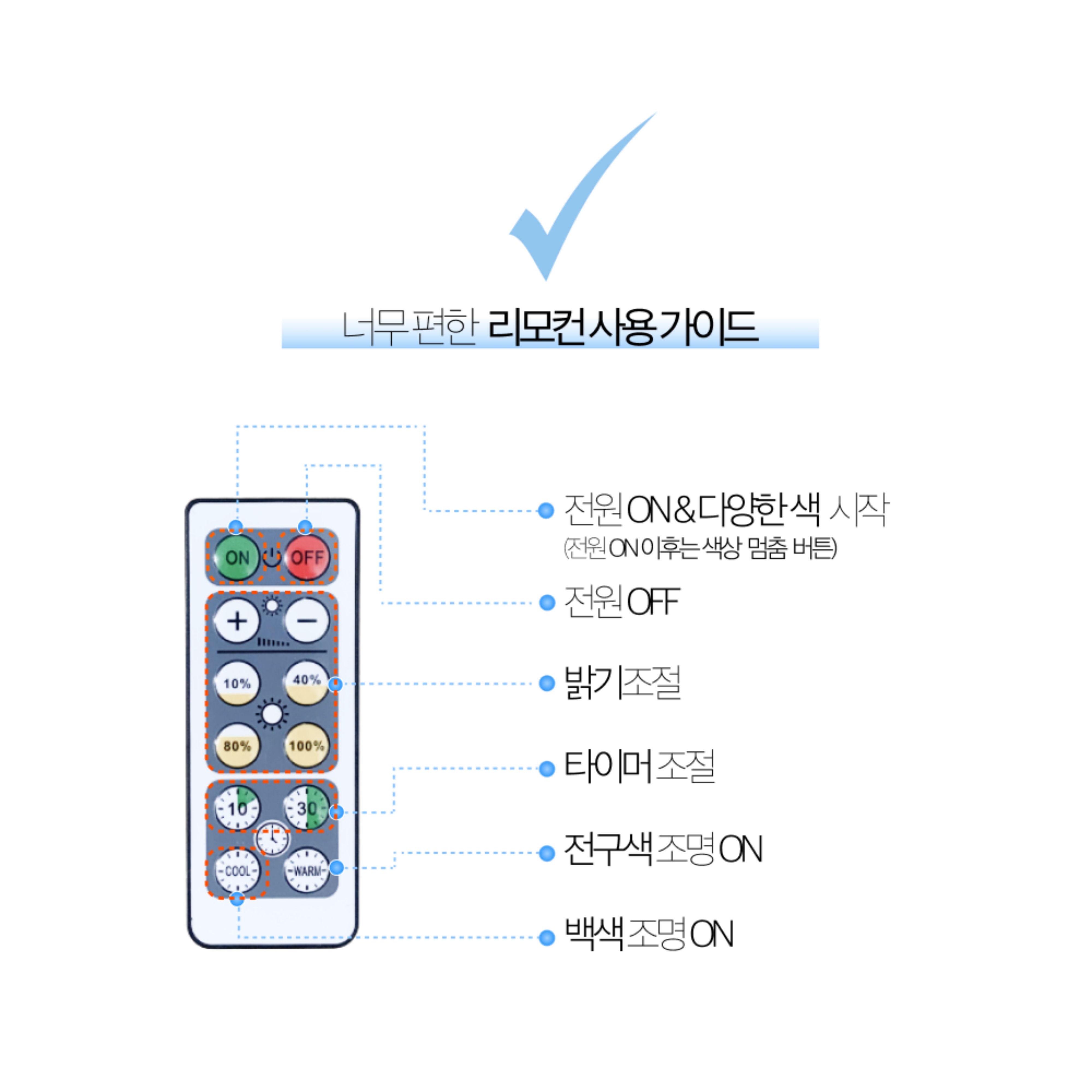 무드등 붙이는 무선 조명 아이방 수면등 간접조명 LED 조명등 건전지 침대 전등 미니