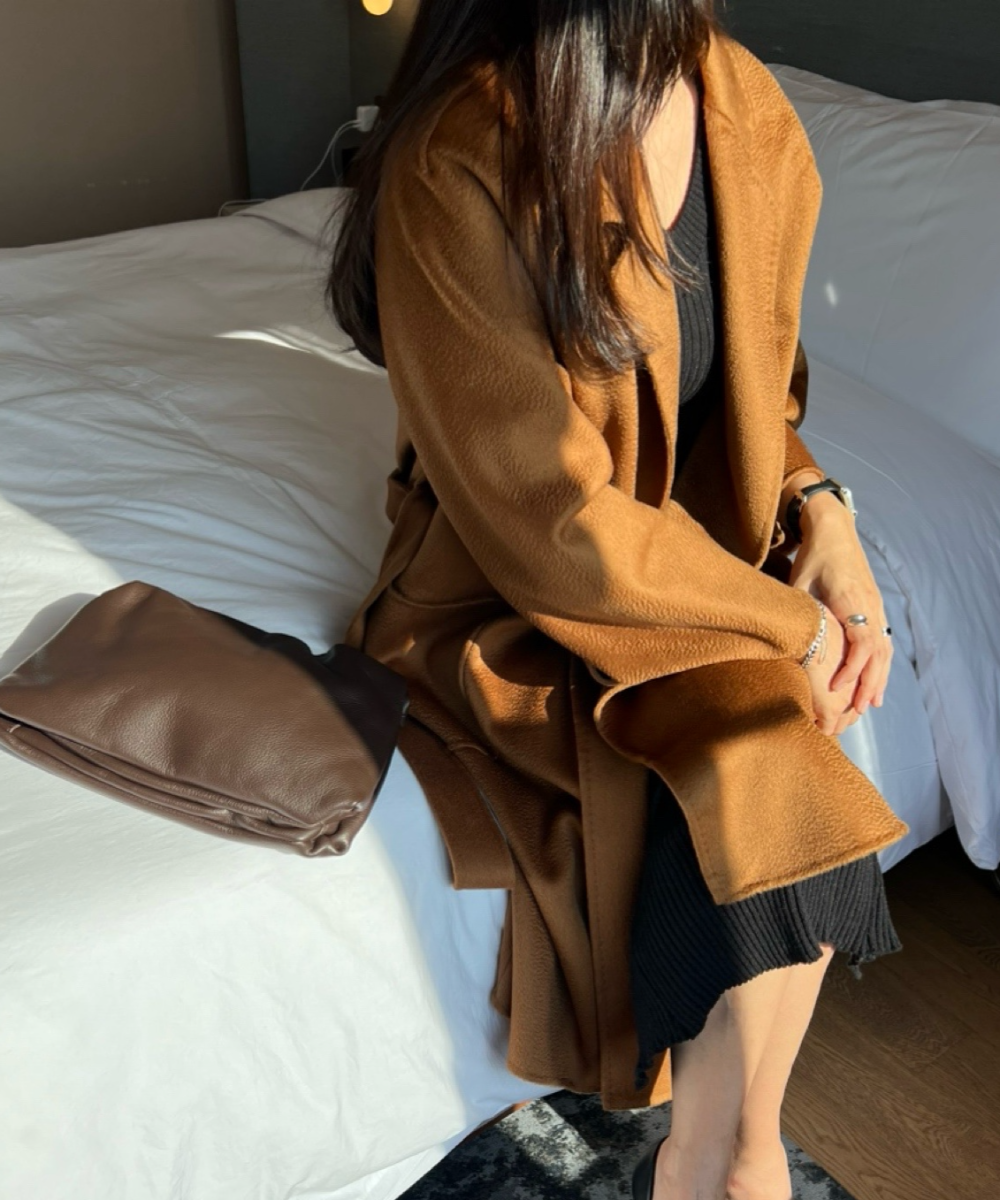 헤르몬 더블트렌치 롱 핸드메이드코트 울100 벨트 여성코트 직장인 오피스룩 연말룩 상세 이미지 67