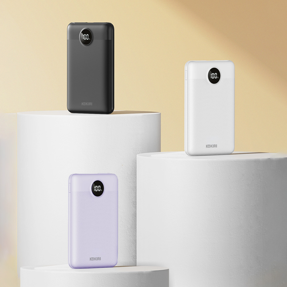 코끼리 10000mAh 보조배터리 미니 슬림 대용량 고속 동시충전 C타입 LCD 잔량표시