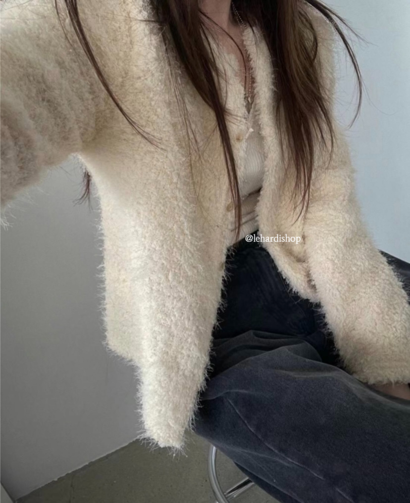 (재진행!) fl 플라워 스노우 가디건 3color 가을겨울 복슬 가디건 상세 이미지 4