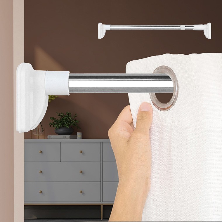 큰발압축봉 80 무타공커튼봉 홀더 커텐설치 고리고정 미니압착봉