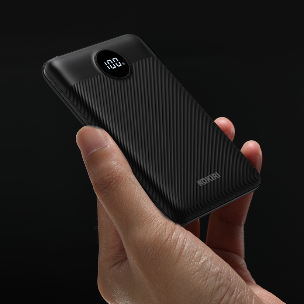 코끼리 10000mAh 보조배터리 미니 슬림 대용량 고속 동시충전 C타입 LCD 잔량표시