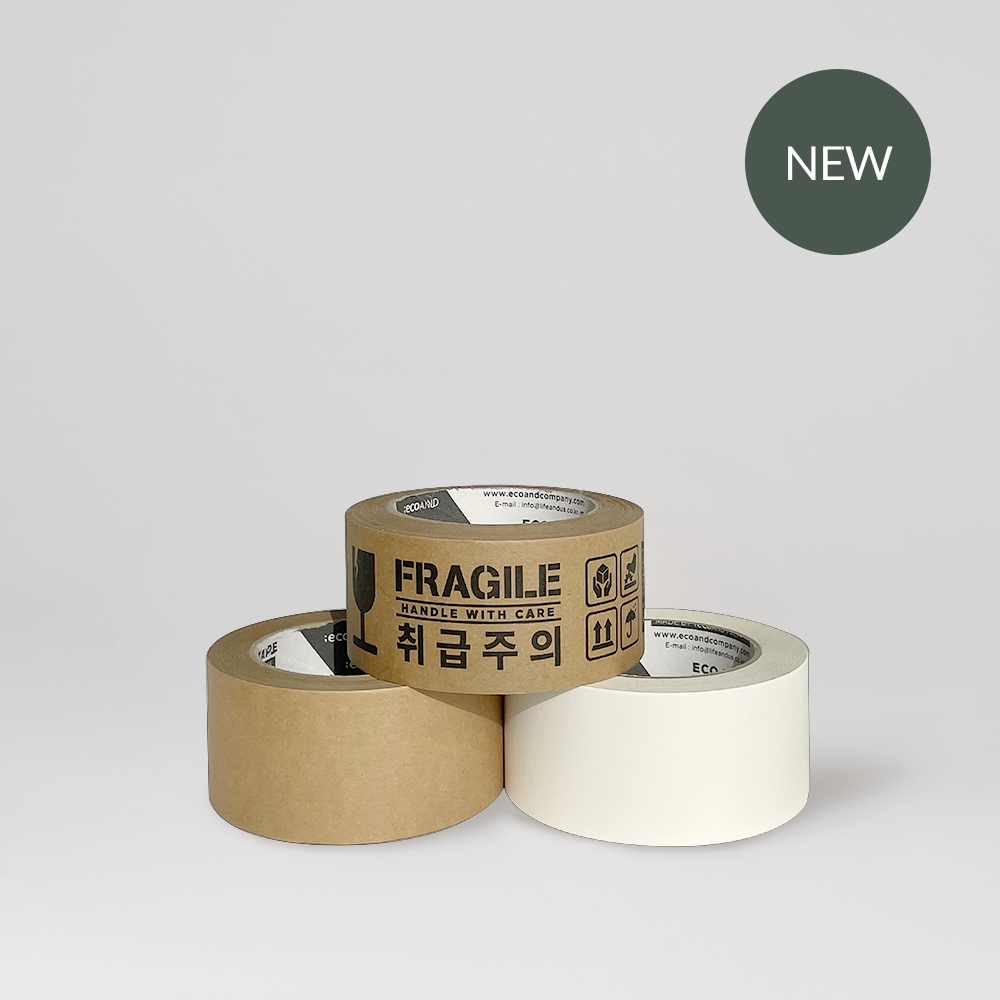 환경을 생각하는 에코 크라프트 종이테이프 박스테이프 1박스 (무지, 취급주의) - 상품 이미지