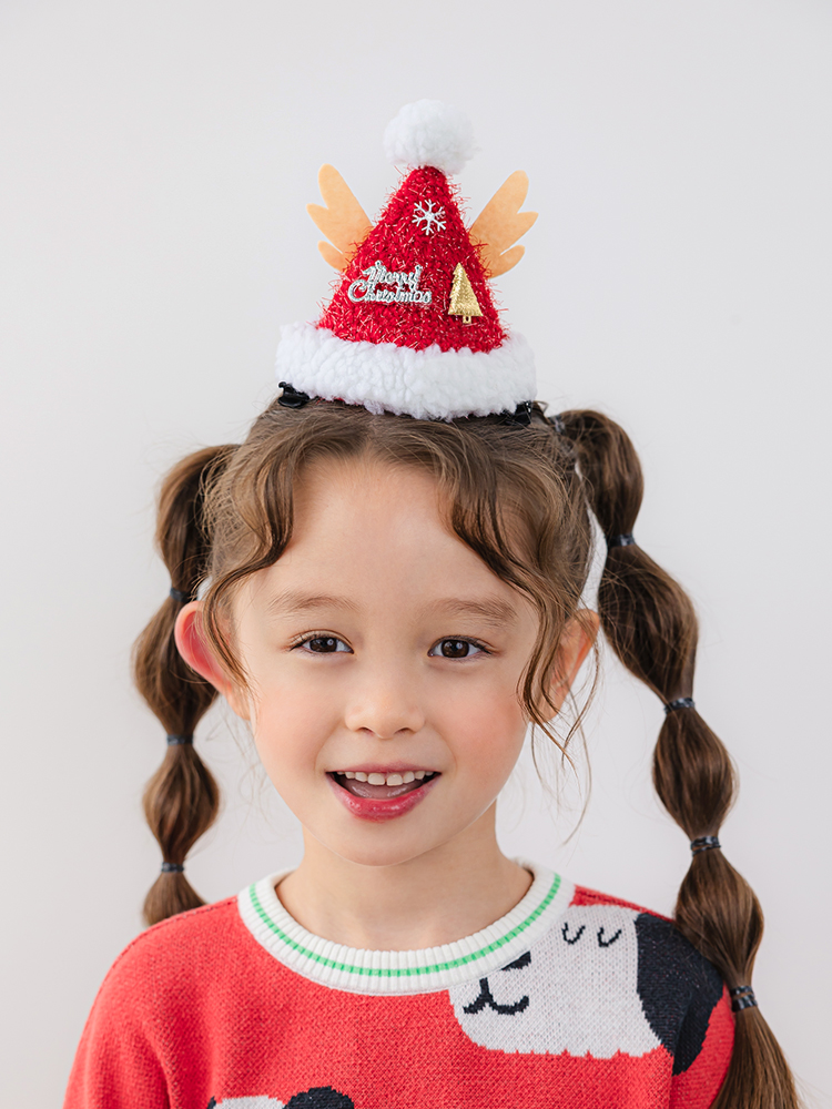 크리스마스 꼬깔모자 집게핀 유아헤어핀