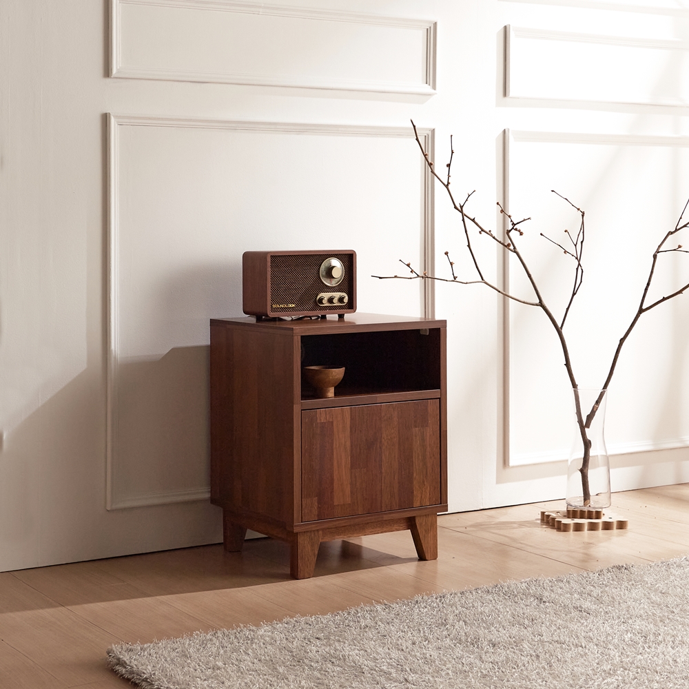 베벨로 원목 월넛협탁 침대 침대옆 선반 높은 미니 안방 협탁