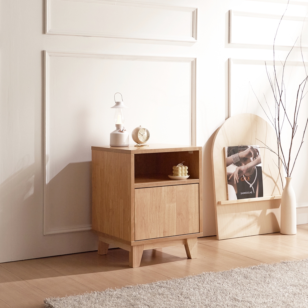 베벨로 원목 월넛협탁 침대 침대옆 선반 높은 미니 안방 협탁