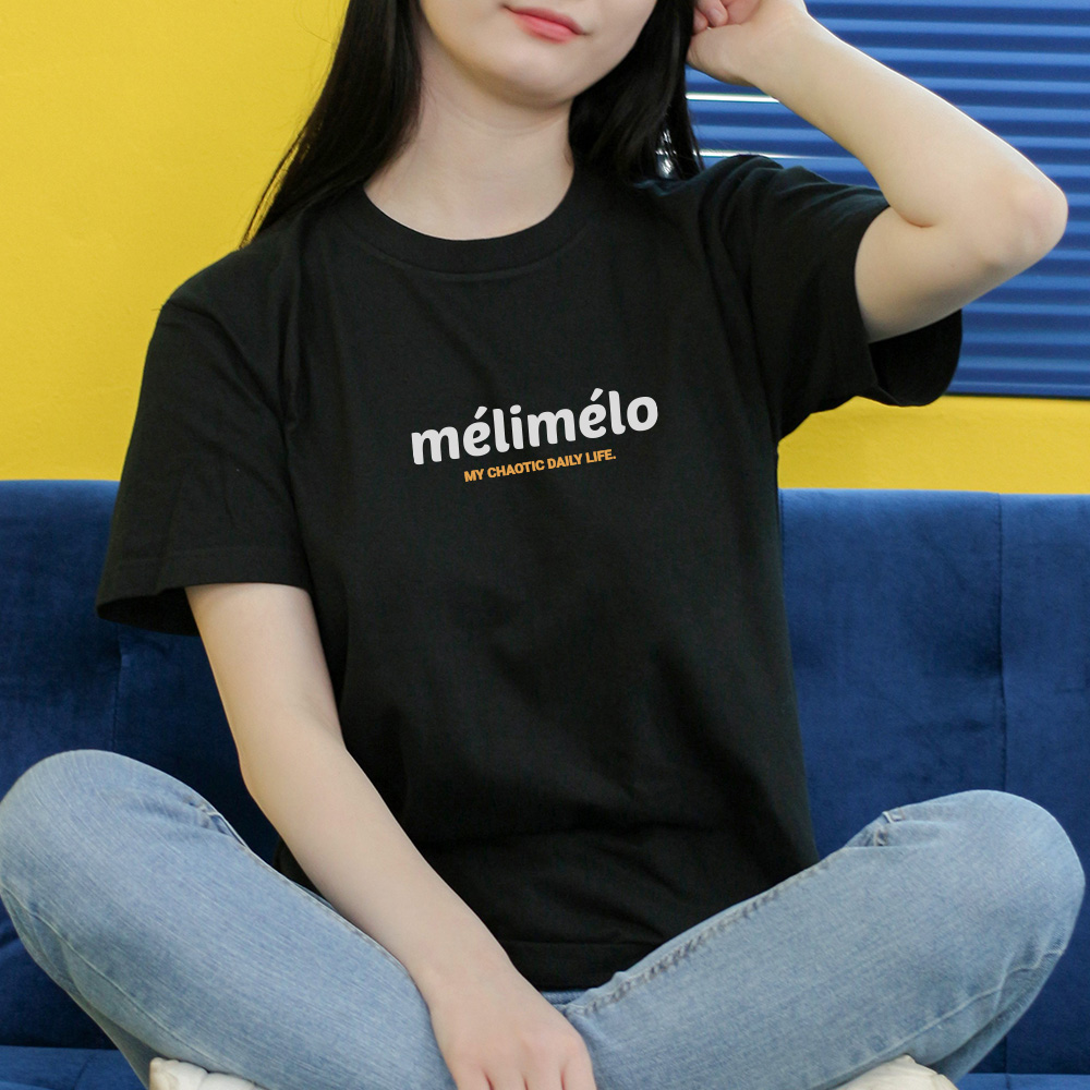 여자 레이어드티 검정색 여름 반팔티 20수 이미지 3