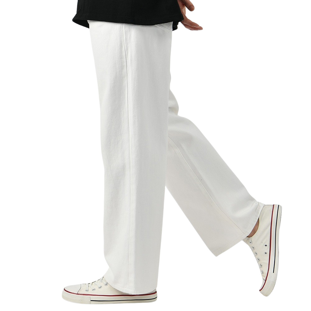 남자 와이드 팬츠 남성 면바지 통큰바지 블랙 화이트 바지 - 상세 이미지 4