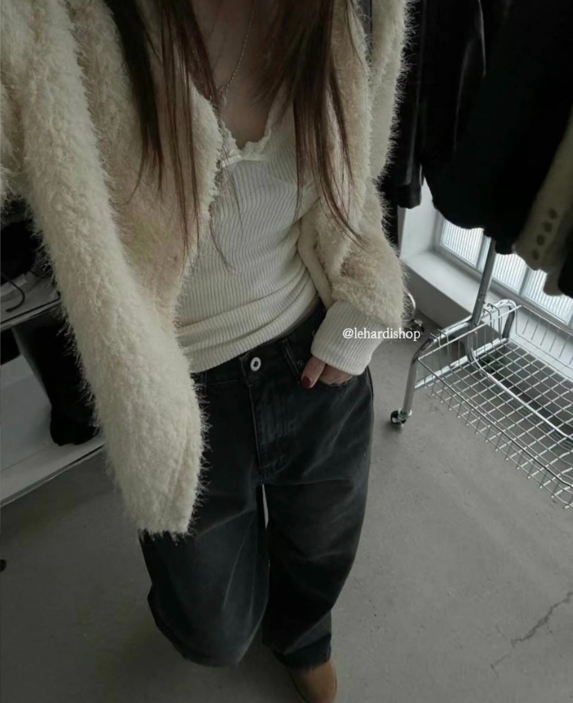 (재진행!) fl 플라워 스노우 가디건 3color 가을겨울 복슬 가디건 상세 이미지 5