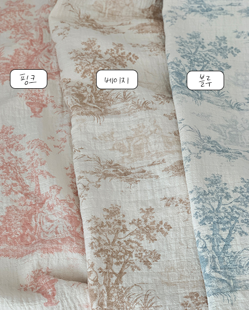 더블유패브릭 뜨왈 이중 거즈 면 천 원단 뜨왈 빈티지 와플 누빔 천가게 - 상세 이미지 2
