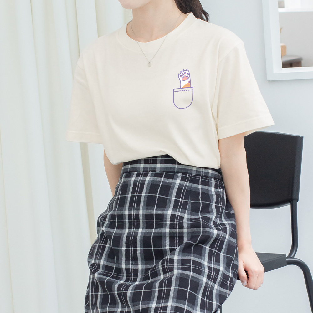 여성 프린팅 레이어드 면 17수 반팔티 이미지 4