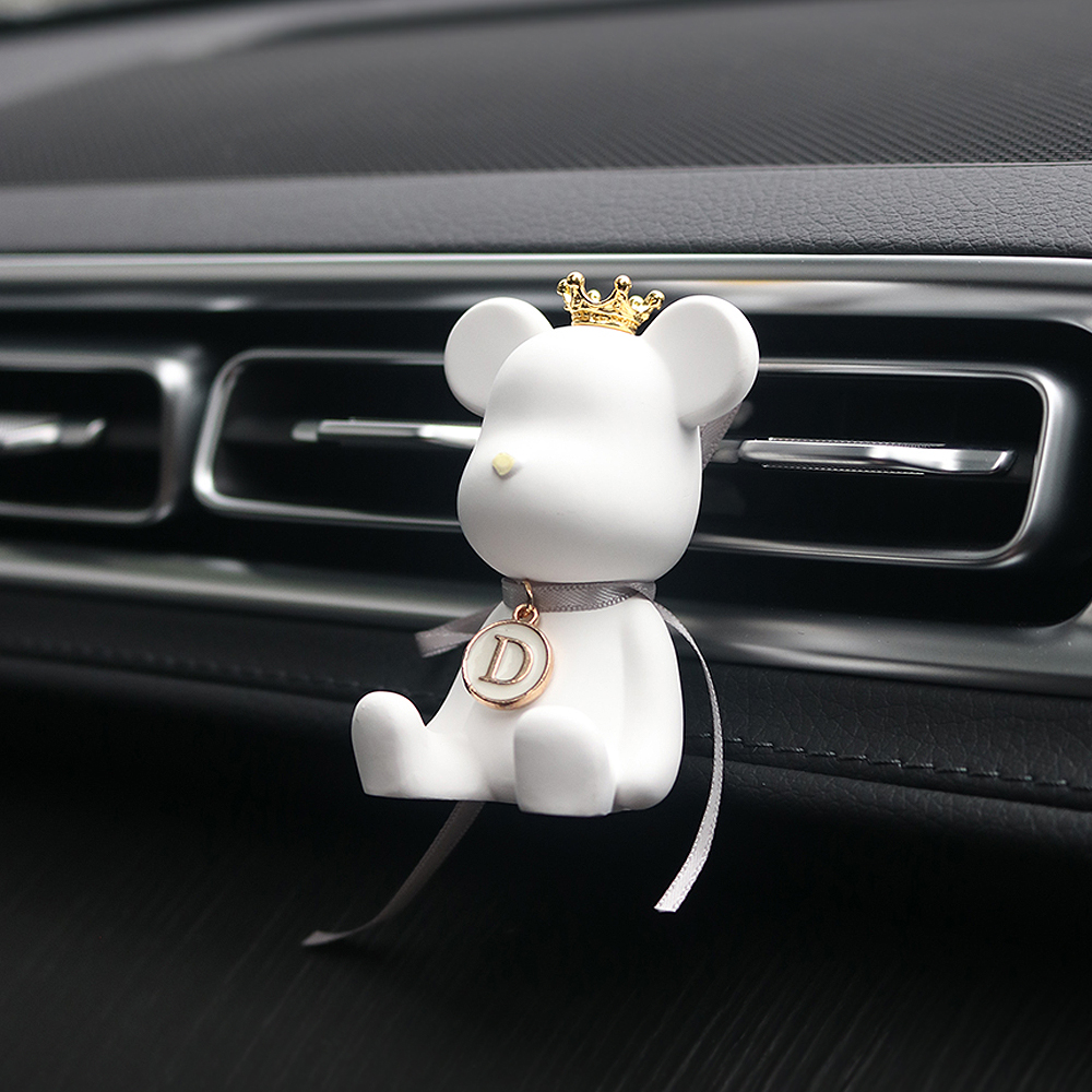 고급 차량용 방향제 베어브릭 곰돌이 송풍구 디퓨저 석고 화이트 블랙체리