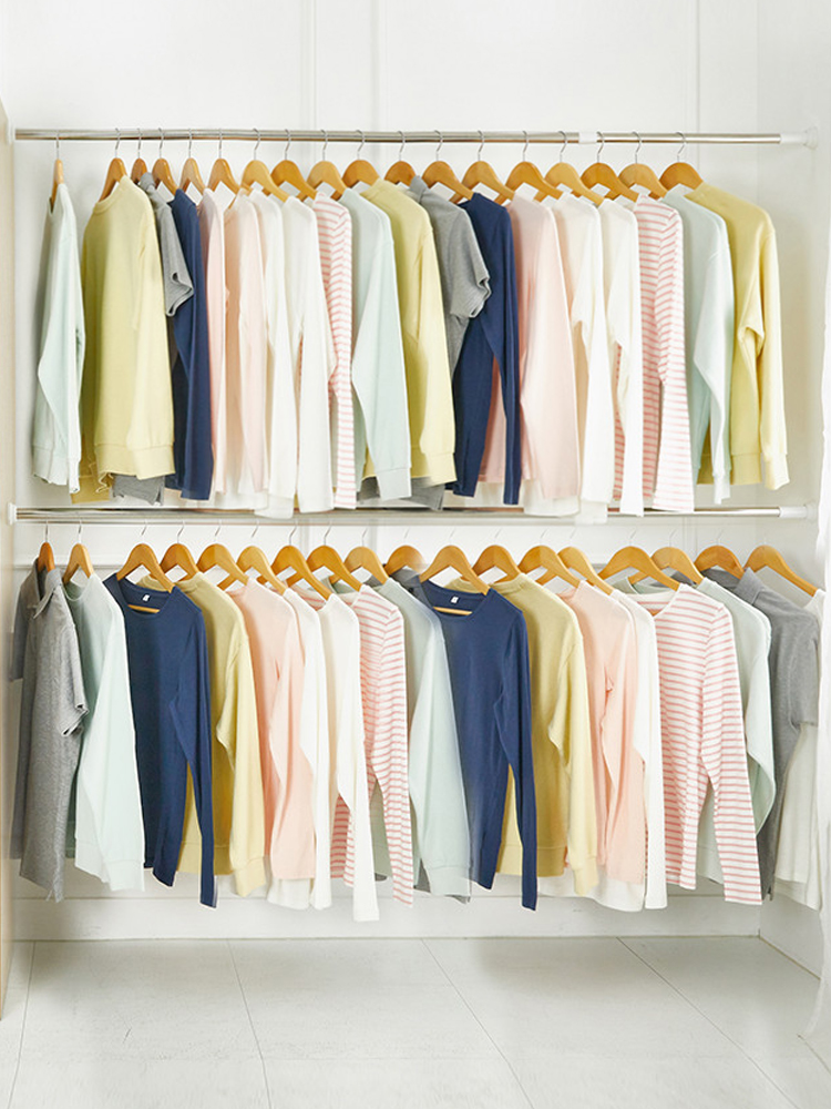 할메이드 못없이 커텐 커튼 압축봉 봉 길이 140cm