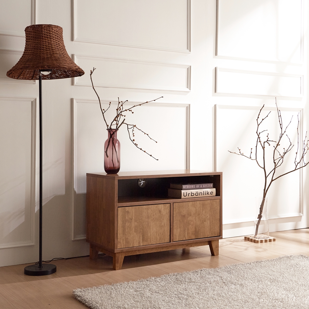 베벨로 원목 폭좁은거실장 미니티비다이 안방티비장 av장 낮은