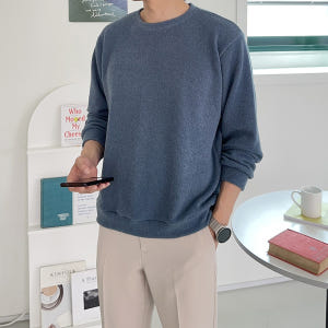 남자 구김없는 골지 니트 맨투맨 남자니트 착용 후기 | 사이즈/핏 총정리 - 상품 이미지 3