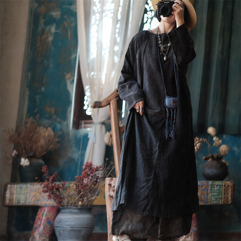 빈티지 보헤미안 린넨원피스 루즈핏 임산부 빅사이즈