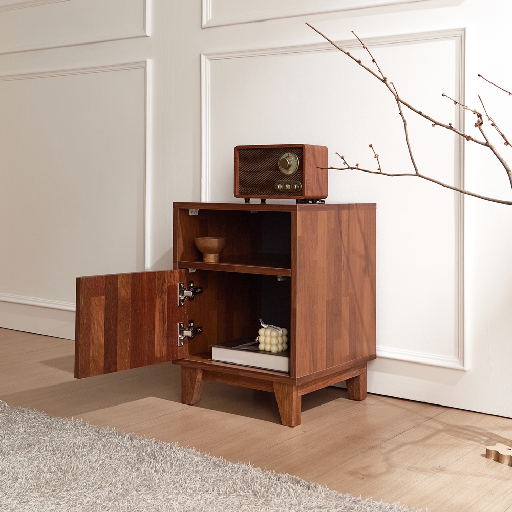 베벨로 원목 월넛협탁 침대 침대옆 선반 높은 미니 안방 협탁