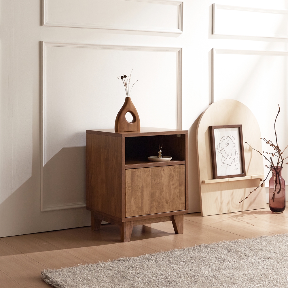 베벨로 원목 월넛협탁 침대 침대옆 선반 높은 미니 안방 협탁