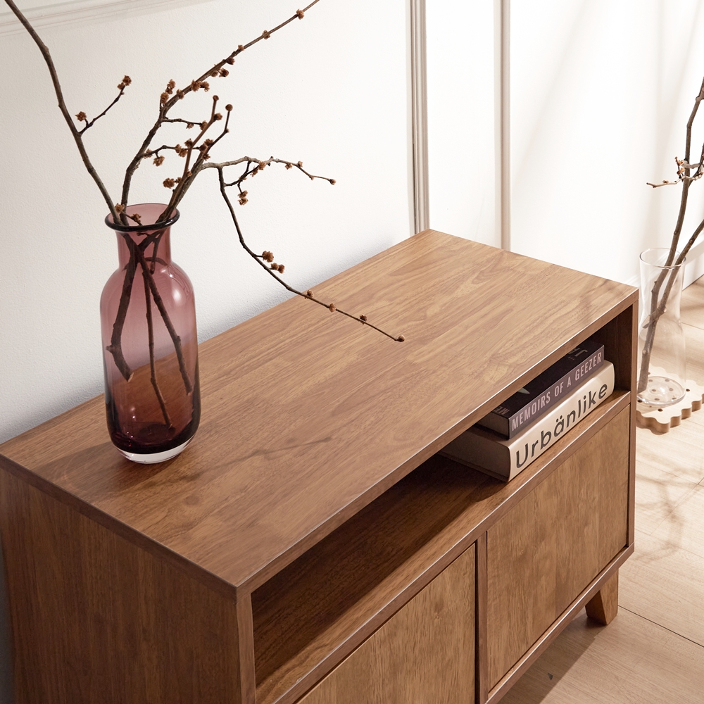 베벨로 원목 폭좁은거실장 미니티비다이 안방티비장 av장 낮은