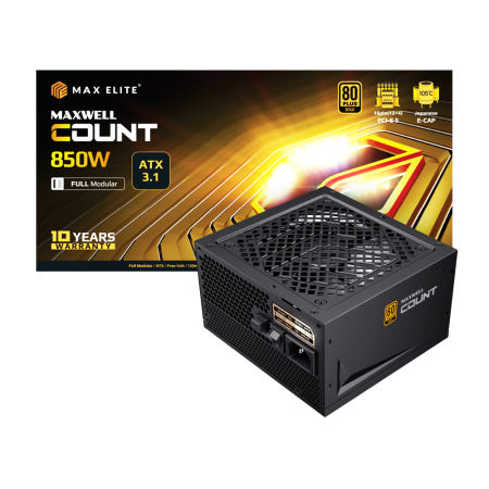 맥스엘리트 MAXWELL COUNT 850W 80PLUS GOLD 풀모듈러 ATX 3.1 PCIE5 파워서플라이
