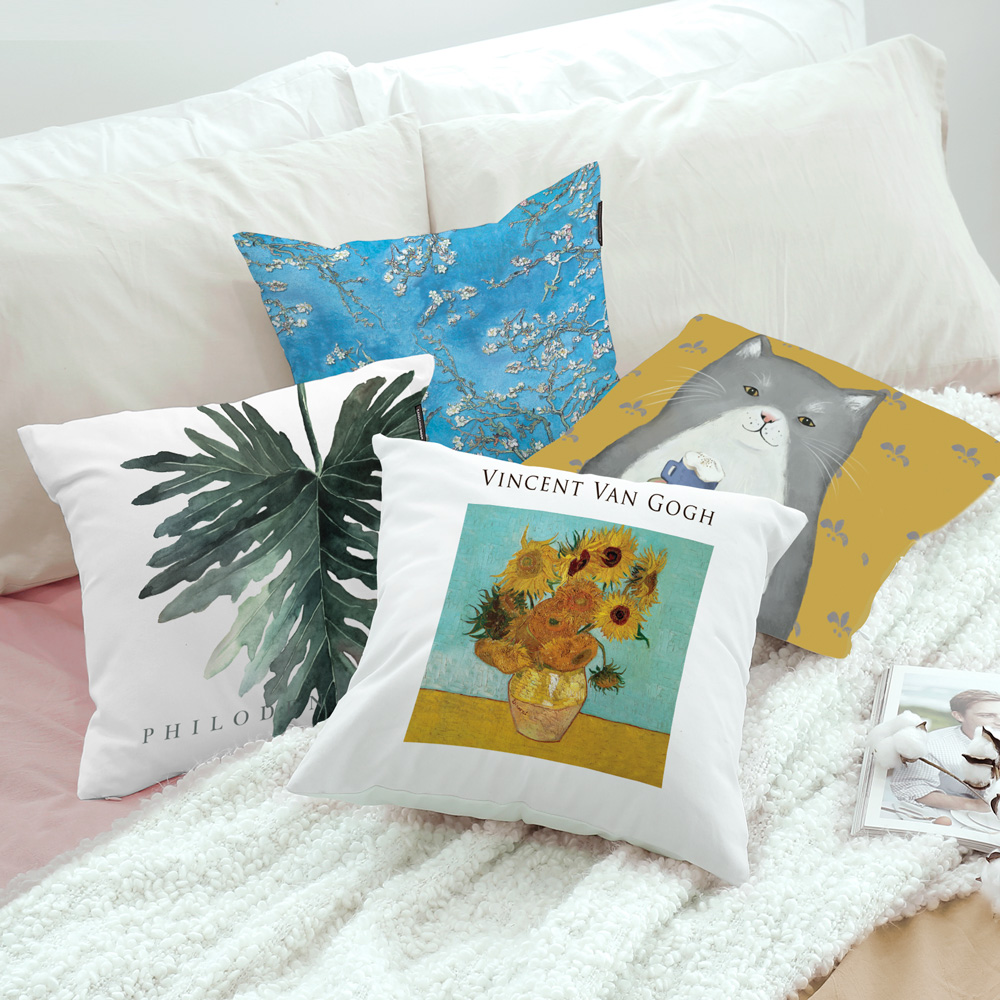 쿠션커버 소파 거실 디자인 북유럽 방석 예쁜 거실 쇼파쿠션 45 102type 그린리브즈b그린 상상후