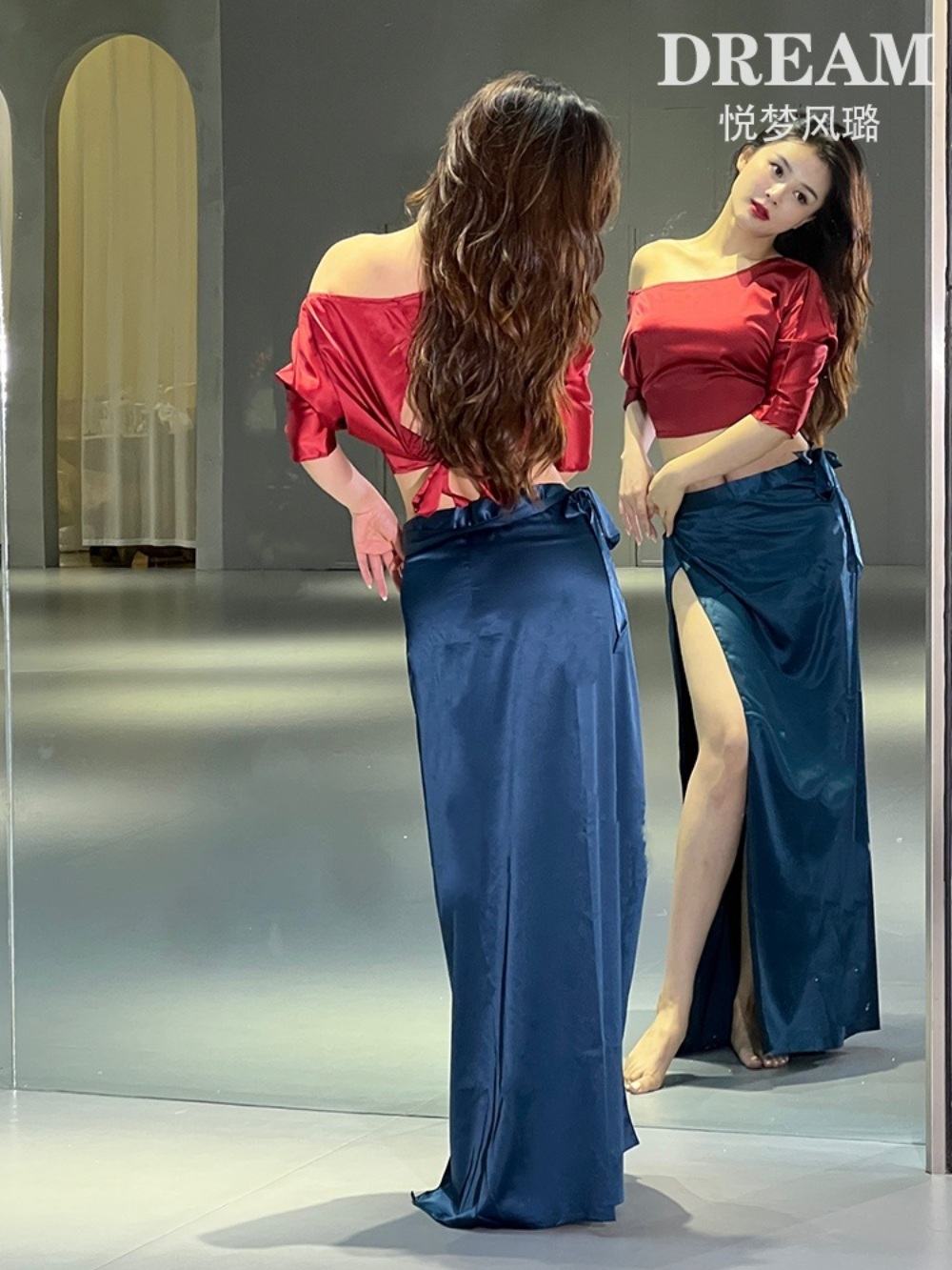 라틴댄스복 줌바 공연 사교 스포츠 연습 방송 라인댄스 무대의상 - 상세 이미지 4