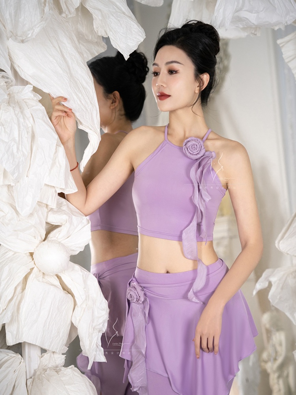 라틴 라인 밸리 댄스복 태국식 드레스 수술 원피스 공연복 - 상세 이미지 4